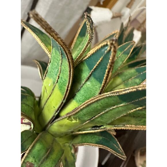 2 Vintage Cloisonné Enameled Pineapple Candlestick Holders Hollywood regency set - Picture 8 of 16